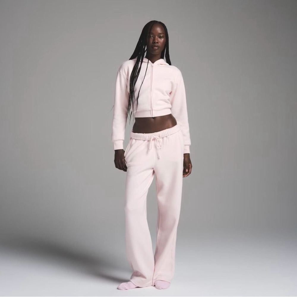 Skims Cotton Fleece Shrunken zip Hoodie- Sz: Medium